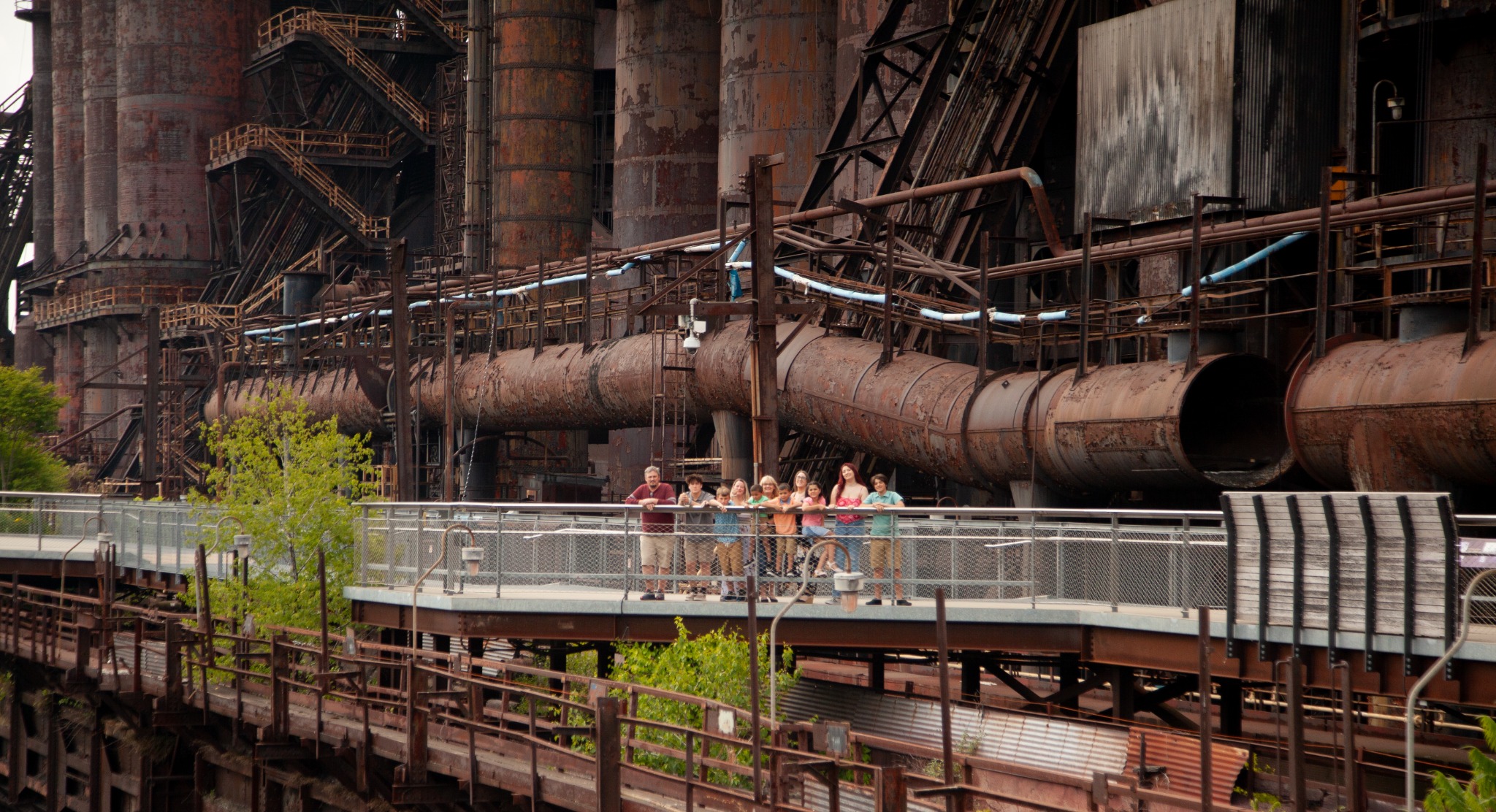 Group portrait at the historic Bethlehem SteelStacks in the Lehigh Valley